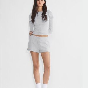 Aritzia TNA CozyAF Fleece Shorts in Grey US S